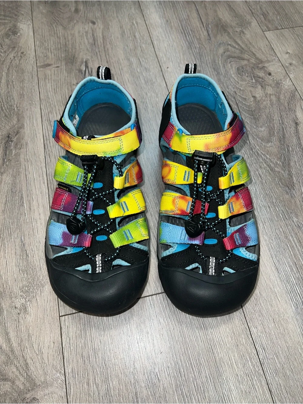 Keen Rainbow Tie Dye Newport Sandals Water Shoes Waterproof Big Kid Size 5